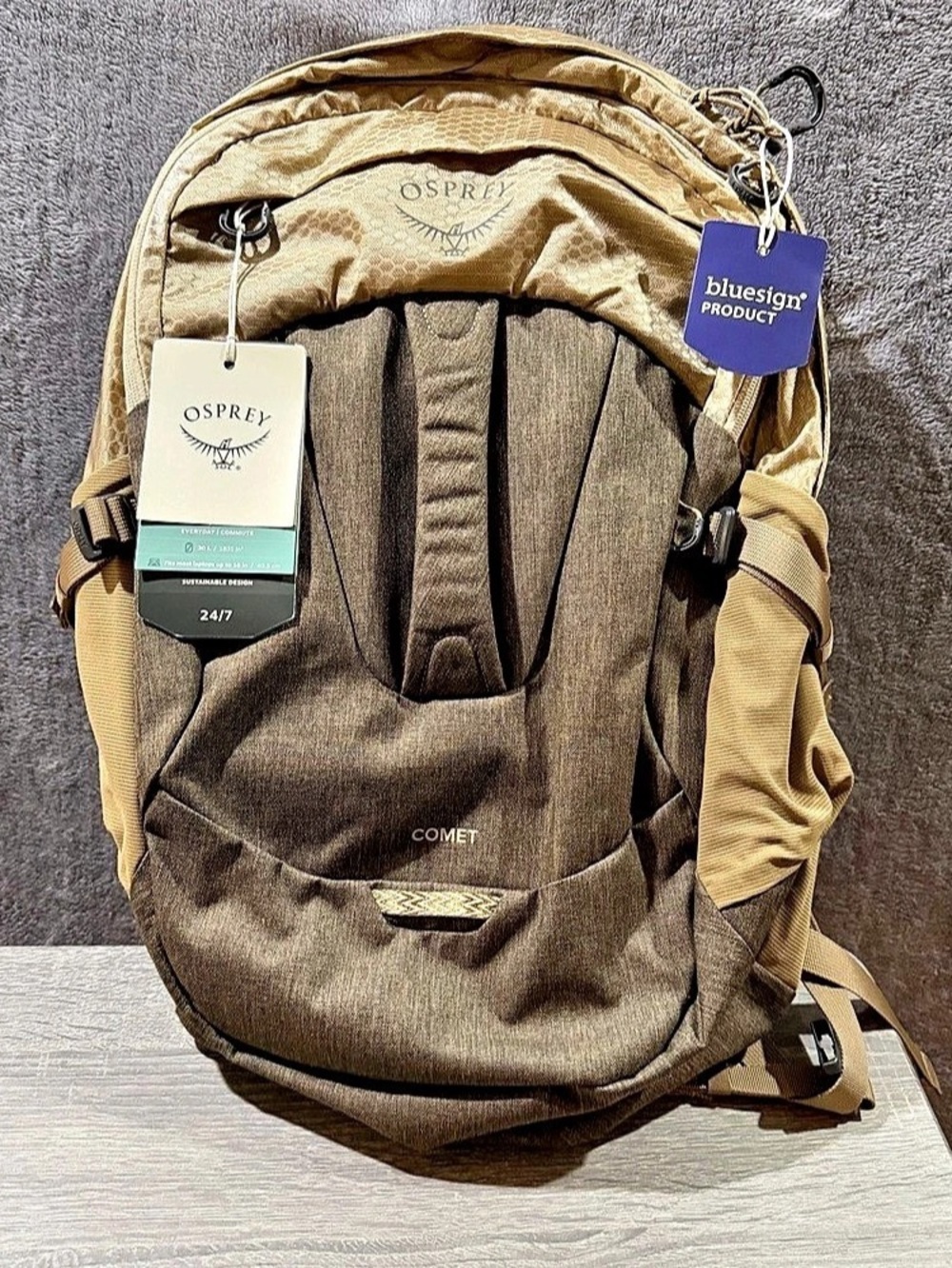 Osprey Comet 30L Laptop Travel Backpack Alpaca Tan Brown Heather New w/Tags $160